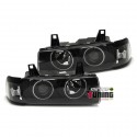 PHARES NEON ANGEL EYES BMW E36 BERLINE / TOURING NOIRS (13712)