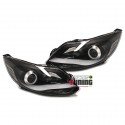 PHARES AVANTS NOIRS FEUX LED LIGHT BAR FORD FOCUS 3 2011-2014 (02809)