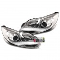 PHARES AVANTS CHROMES FEUX LED LIGHT BAR FORD FOCUS 3 2011-2014 (03165)