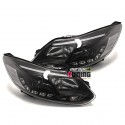 PHARES AVANTS NOIRS FEUX LED LIGHT BAR FORD FOCUS 3 2011-2014 (02809)