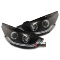 PHARES NOIRS FEUX AVANTS ANNEAUX ET BANDES LED HYUNDAI IX35 2010-2013 PH1 (02868)