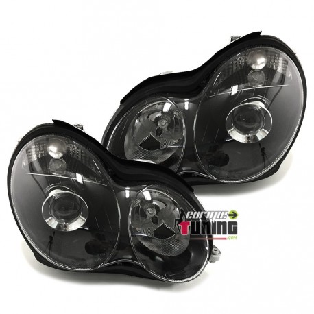 PHARES TUNING GLACE LISSE MERCEDES W203 NOIRS (03557)
