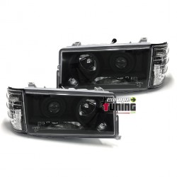 PHARES NOIRS GLACE LISSE + LENTILLE MERCEDES W201 (03532)