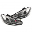 PHARES FEUX AVANTS  DE JOUR DIURNES DRL PEUGEOT 206 98-07 (02823)