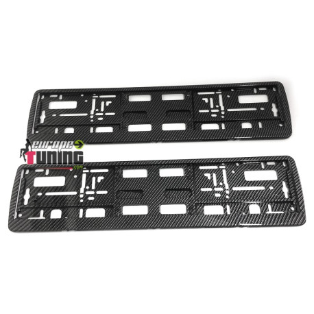 2 SUPPORTS DE PLAQUE D'IMMATRICULATION LOOK CARBONE (04101)
