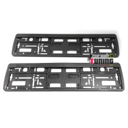 2 SUPPORTS DE PLAQUE D'IMMATRICULATION LOOK CARBONE 2 (04103)