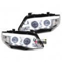 PHARES CHROME ANNEAUX ANGEL EYES CCFL FEUX DIURNE BMW X5 E53 FACELIFT 2003-2007 (03373)