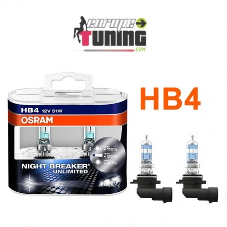 2 AMPOULES OSRAM HB4 51W NIGHT BREAKER UNLIMITED +110% (01038)