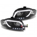 PHARES NOIRS FEUX AVANTS DE JOUR DIURNES AUDI A4 B7 ap 2004 (04387)