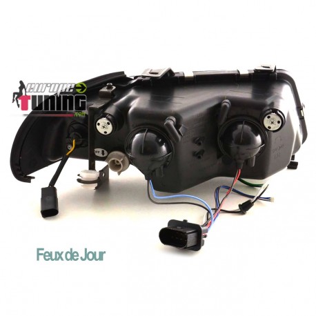 PHARES DIURNES NOIRS R87 DRL AUDI A4 PH2 99-2001 (00354)