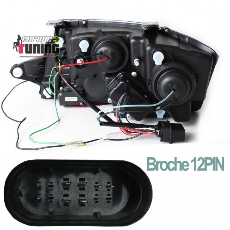 PHARES FEUX AVANTS CHROM DEVIL EYES LED AUDI TT 8N 1998-2006 12 PIN (04483)