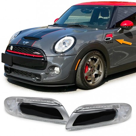 REPETITEURS - CLIGNOTANTS D'AILES NOIR et SILVER A LED MINI COOPER F56 S (04501)