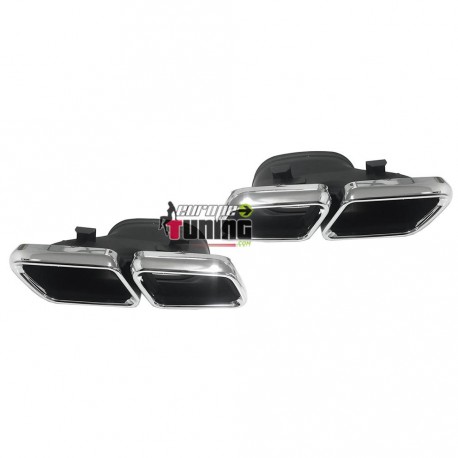 DOUBLE SORTIES ECHAPPEMENT LOOK AMG POUR MERCEDES CLASSE C W205 APRES 2014 (04581)