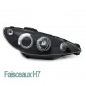 PHARES ANGEL EYES H7 NOIRS PEUGEOT 206 ap 2002 (12326)