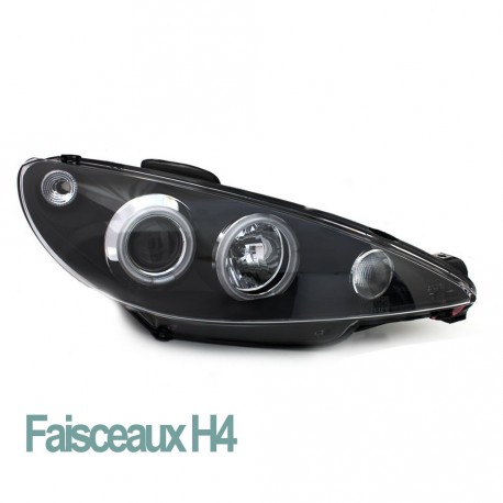 PHARES ANGEL EYES NOIRS PEUGEOT 206 (11043)