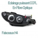 PHARES CCFL ANGEL EYES H4 NOIRS PEUGEOT 206 av 2002 (00769)