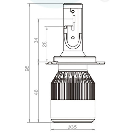 2 AMPOULES LEDS H4 36W 6000K 3800LM HOMOLOGUEES (04204)