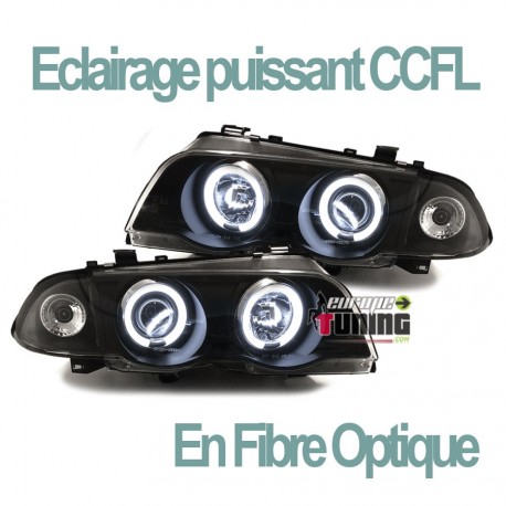 PHARES CCFL ANGEL EYES NOIRS BMW E46 98-01 (00502)