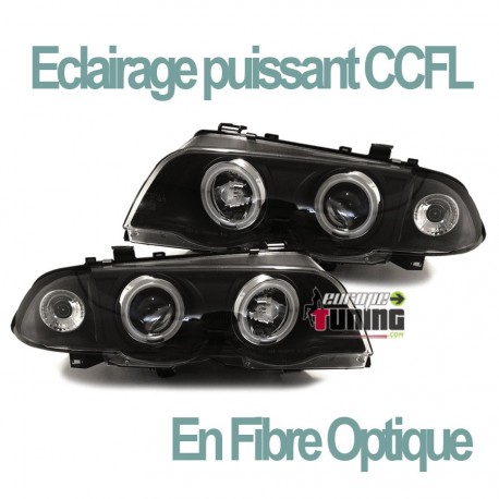 PHARES CCFL ANGEL EYES NOIRS BMW E46 98-01 (00502)