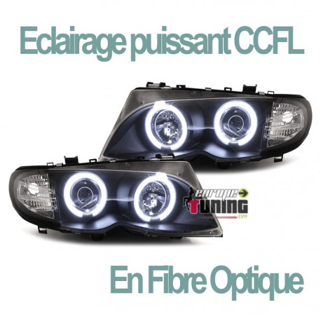 PHARES CCFL ANGEL EYES NOIRS BMW E46 01-05 (02865)