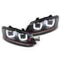 PHARES FEUX NOIRS CLIGNOTANTS LEDS DYNAMIQUES VW POLO 6R et 6C BANDE ROUGE (04679)
