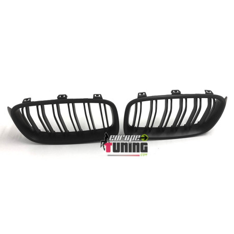 GRILLES CALANDRES NOIRES MATES SPORT DOUBLE AILETTES BMW SERIE 3 F30 & F31 (04681)