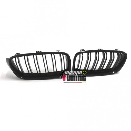 GRILLES CALANDRES NOIRES BRILLANTES SPORT DOUBLE AILETTES BMW SERIE 3 F30 & F31 (04684)