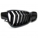 GRILLES CALANDRES NOIRES BRILLANTES SPORT DOUBLE AILETTES BMW SERIE 3 F30 & F31 (04684)