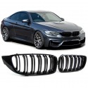 GRILLES CALANDRES NOIRES SPORT DOUBLE AILETTES BMW SERIE 4 F32 F33 F36 F82 (04702)