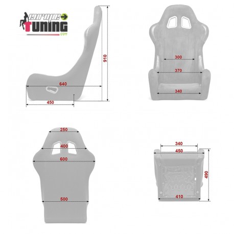 SIEGE SPORT BACQUET NOIR UNIVERSEL (02292)