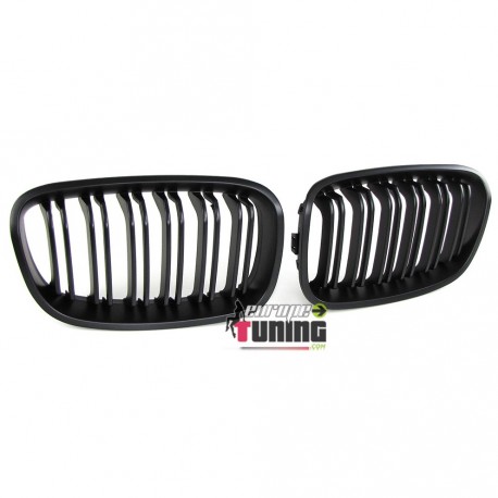 GRILLES CALANDRES NOIRES MATES SPORT DOUBLE AILETTES BMW SERIE 1 F20 & F21 PHASES 1 (04705)