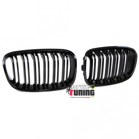 GRILLES CALANDRES NOIRES SPORT DOUBLE AILETTES BMW SERIE 1 F20 F21 PHASES 1 (04706)