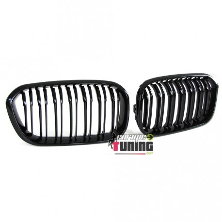 GRILLES CALANDRES NOIRES SPORT DOUBLE AILETTES BMW SERIE 1 F20 F21 FACELIFT (04707)