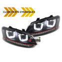 PHARES FEUX NOIRS CLIGNOTANTS LEDS DYNAMIQUES VW POLO 6R et 6C BANDE ROUGE (04679)