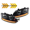 PHARES FEUX NOIRS CLIGNOTANTS LEDS DYNAMIQUES VW POLO 6R et 6C BANDE ROUGE (04679)