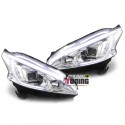 PHARES AVANTS CHROME FEUX DE JOUR - DIURNE - DRL - LEDS PEUGEOT 208 (04709)