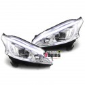 PHARES AVANTS CHROME FEUX DE JOUR - DIURNE - DRL - LEDS PEUGEOT 208 (04709)