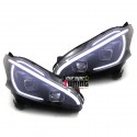 PHARES AVANTS NOIRS FEUX DE JOUR - DIURNE - DRL - LEDS PEUGEOT 208 (04710)