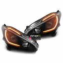PHARES AVANTS NOIRS FEUX DE JOUR - DIURNE - DRL - LEDS PEUGEOT 208 (04710)