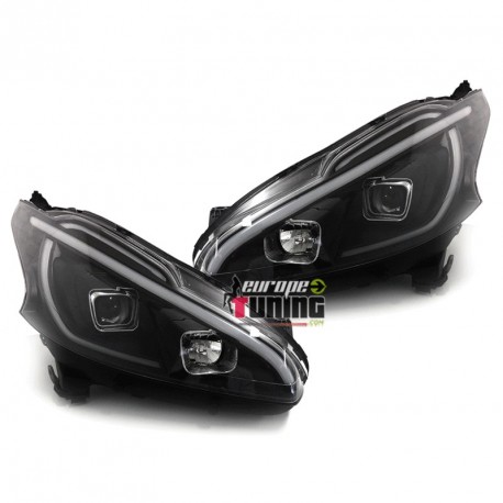 PHARES AVANTS NOIRS FEUX DE JOUR - DIURNE - DRL - LEDS PEUGEOT 208 (04710)