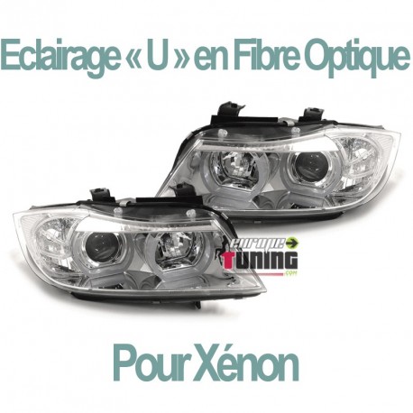 PHARES FEUX AVANTS ANGEL EYES LED CELIS BMW SERIE 3 E90 & E91 AU XENON (04493)