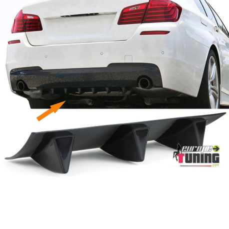 DIFFUSEUR SPORT NOIR UNIVERSEL A 3 AILERONS POUR PARE-CHOCS ARRIERE (04716)