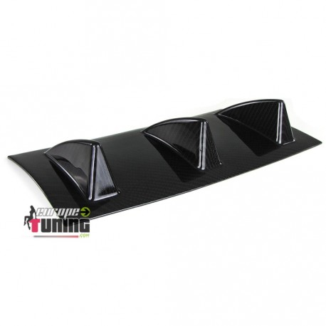 DIFFUSEUR SPORT NOIR UNIVERSEL A 3 AILERONS POUR PARE-CHOCS ARRIERE (04716)