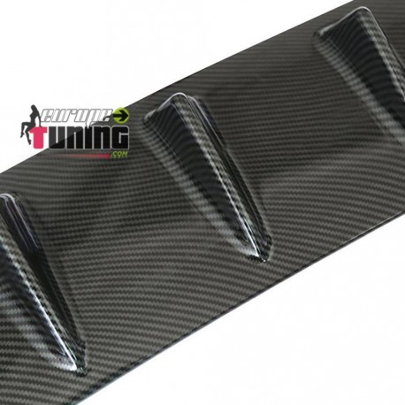 DIFFUSEUR SPORT NOIR UNIVERSEL A 3 AILERONS POUR PARE-CHOCS ARRIERE (04716)