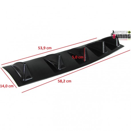 DIFFUSEUR SPORT NOIR UNIVERSEL A 5 AILERONS POUR PARE-CHOCS ARRIERE (04718)