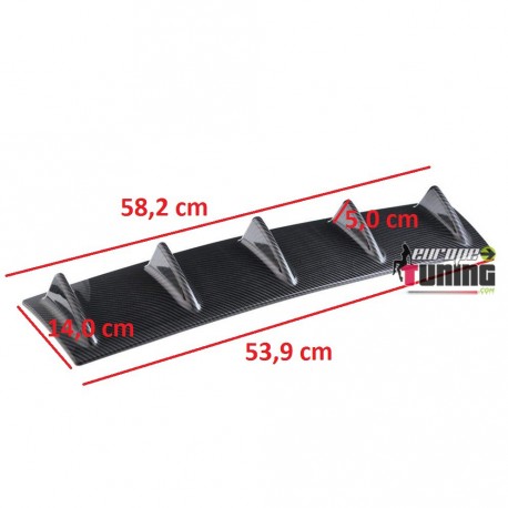 DIFFUSEUR SPORT CARBONE UNIVERSEL A 5 AILERONS POUR PARE-CHOCS ARRIERE (04719)