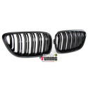 GRILLES CALANDRES NOIRES BRILLANTES DOUBLE AILETTES BMW SERIE 2 F22 COUPE & F23 CABRIOLET (04722)