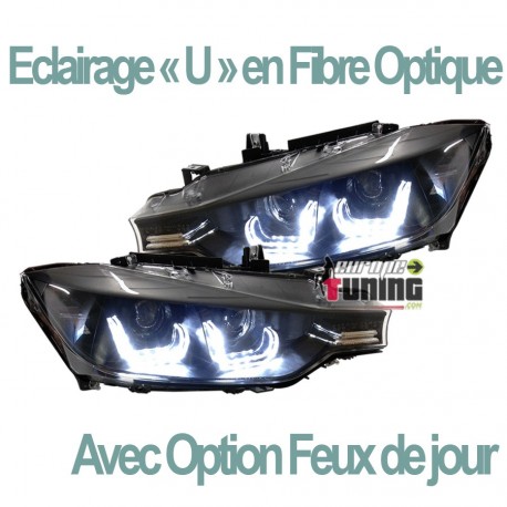 2 PHARES DIURNES NOIRS BMW F30 (03839)