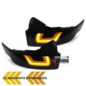 2 FEUX NOIRS LED CELIS LOOK PHASE 2 & CLIGNOTANTS DYNAMIQUES LAND RANGE ROVER EVOQUE (04656)