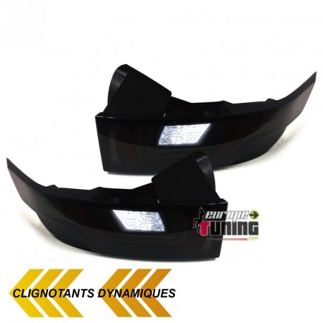 2 FEUX NOIRS LED CELIS LOOK PHASE 2 & CLIGNOTANTS DYNAMIQUES LAND RANGE ROVER EVOQUE (04656)